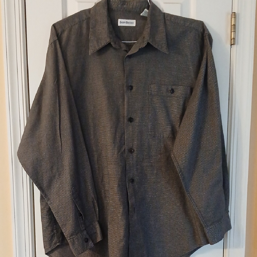 Vintage "Barry Bricken" Men's Gray Casual Button Down Shirt